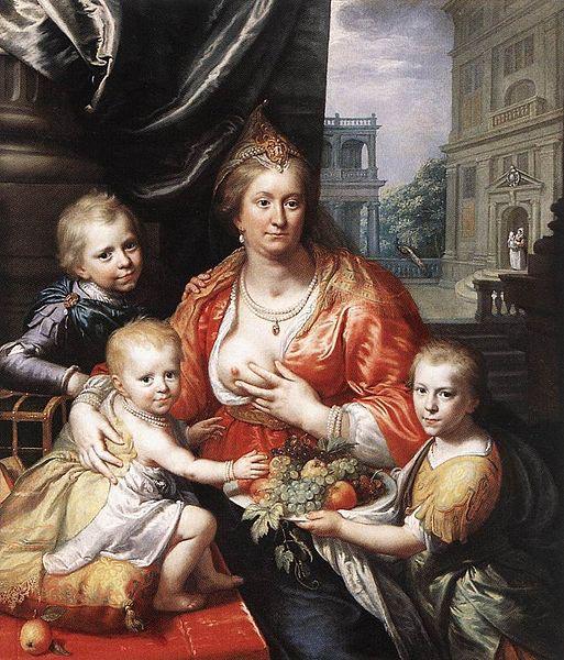 Paulus Moreelse Sophia Hedwig, Countess of Nassau Dietz, with her Three Sons. oil painting image